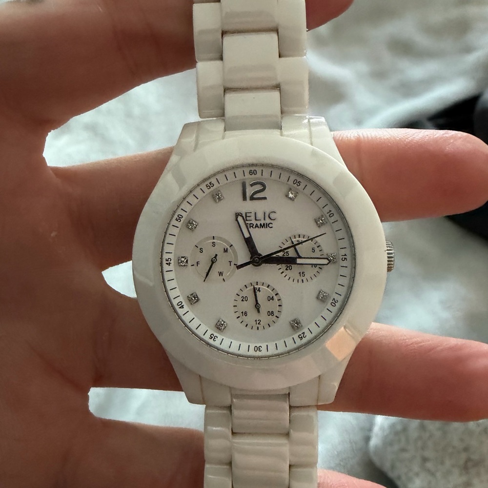 Relic Ceramic Watch in Elegant White